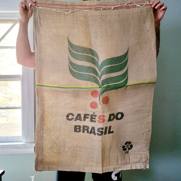 Cafés do Brasil Burlap Coffee Bean Oversized Bag Sack - Picture 1 of 2